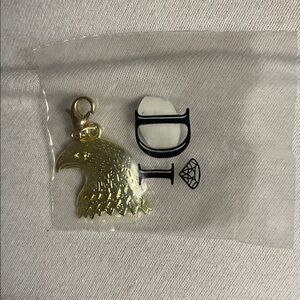 DI Diamond International Eagle Charm Sealed New Gold Tone